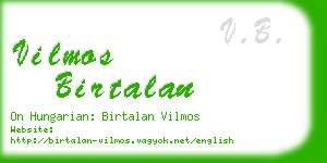 vilmos birtalan business card